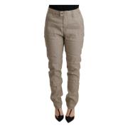 Beige Baggy Broek voor Elegante Stijl Cycle , Beige , Dames