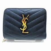 Pre-owned Leather wallets Yves Saint Laurent Vintage , Black , Dames