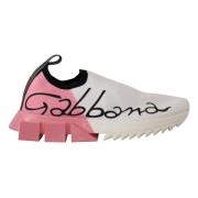 Elegante Sorrento Slip-On Sneakers Wit Roze Dolce & Gabbana , Multicol...