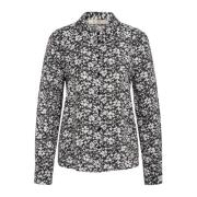 Elegante Zwarte Bloemenprint Overhemd RUE de Femme , Black , Dames