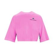 Geborduurd Logo Cropped T-shirt Chiara Ferragni Collection , Pink , Da...