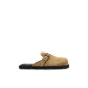 Suede slides Moschino , Beige , Dames