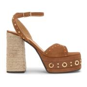 Sandaal MET 13 CM HAK Castañer , Brown , Dames