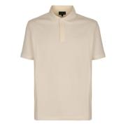 Geborduurd Logo Katoenen Poloshirt Emporio Armani , Beige , Heren