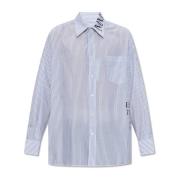 Shirt met logo MM6 Maison Margiela , Blue , Heren