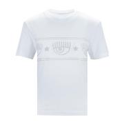 Kristal Logo T-shirt Chiara Ferragni Collection , White , Dames