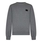 Luxe Grijze Katoenen Sweatshirt Ss25 Dolce & Gabbana , Gray , Heren