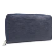 Pre-owned Leather wallets Louis Vuitton Vintage , Blue , Dames