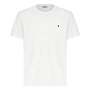 Wit Katoenen T-shirt met Logo Dondup , White , Heren