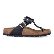 Bloemversierde teenslippers Birkenstock , Black , Dames