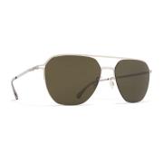 Amos Zonnebril in Glanzend Zilver/Donkergroen Mykita , Gray , Unisex