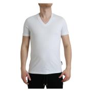 Wit V-hals T-shirt Ondergoed Dolce & Gabbana , White , Heren