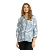 Blauw Blad Shirt Blouse 2-Biz , Green , Dames