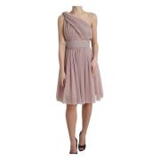 Elegante Asymmetrische Roze Tule Jurk Dolce & Gabbana , Pink , Dames