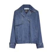 Denim korte jas met kraag en knopen InWear , Blue , Dames