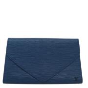 Pre-owned Leather clutches Louis Vuitton Vintage , Blue , Dames