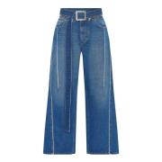 Blauwe Wijde Katoenen Jeans Jean Paul Gaultier , Blue , Dames