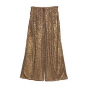 Toffee Bruine Paillet Vriendje Broek Norma Kamali , Brown , Dames