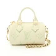 Pre-owned Canvas handbags Louis Vuitton Vintage , White , Dames