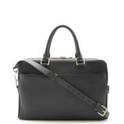 Pre-owned Leather briefcases Louis Vuitton Vintage , Black , Heren