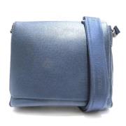 Pre-owned Leather crossbody-bags Louis Vuitton Vintage , Blue , Heren