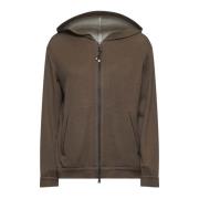 Bruine Hoodie met rits Brunello Cucinelli , Brown , Dames