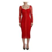 Rode Bodycon Jurk met Italiaans vakmanschap Dolce & Gabbana , Red , Da...