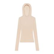 Gebreide 2nd Skin Hoodie Courrèges , Beige , Dames