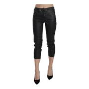 Stijlvolle Zwarte Cropped Jeans John Galliano , Black , Dames