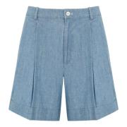 Chambray Katoenen Dames Shorts Polo Ralph Lauren , Blue , Dames