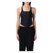 Zwarte Corset Tanktop Mugler , Black , Dames