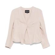 Beige Jas met Amerikaanse Achterventil Giorgio Armani , Beige , Dames