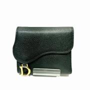 Pre-owned Leather wallets Dior Vintage , Black , Dames