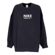 Zwarte Oversized Crewneck Sweatshirt Fleece Nike , Black , Dames