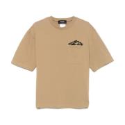 Beige Crew Neck Logo Print T-shirt Dsquared2 , Beige , Heren