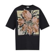 Zwarte Crew Neck T-shirts en Polos Dries Van Noten , Black , Heren