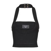 Zwarte Top voor Vrouwen Balmain , Black , Dames