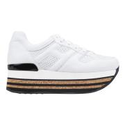 Leren Sneakers met Suède Hiel Hogan , White , Dames