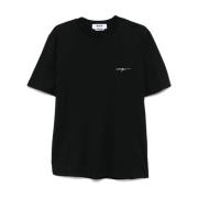 Zwart Crew Neck T-shirt en Polo Msgm , Black , Heren