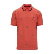 Heren Ananas Polo Shirt Sun68 , Red , Heren