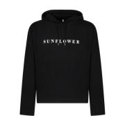 Zwarte Logo Print Hoodie Sunflower , Black , Heren