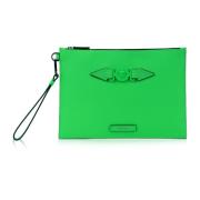 Stijlvolle handtas met rits en Medusa-logo Versace , Green , Dames