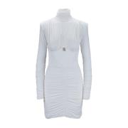 Korte Jurk met Hoge Kraag Elisabetta Franchi , White , Dames