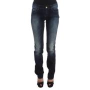 Slim Fit Blauwe Designer Jeans Costume National , Blue , Dames