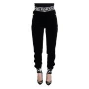 Elegante Zwarte Luxe Zijden Broek Dolce & Gabbana , Black , Dames