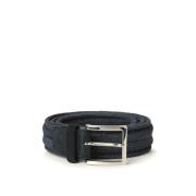 Blauwe geweven riem met zilveren gesp Orciani , Blue , Unisex