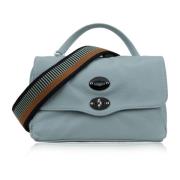 Leren schoudertas voor dames met metalen details Zanellato , Green , D...