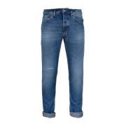 Heren Katoenen Broek met Knopen Dondup , Blue , Heren