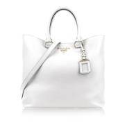 Leren schoudertas voor dames met magneetsluiting Prada , White , Dames