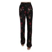 Elegante Boot Cut Bloemenbroek Dolce & Gabbana , Multicolor , Dames